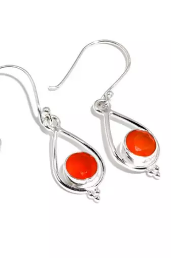 Carnelian hook earrings | 925 sterling silver handmade earrings | boho jewelry