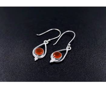 Carnelian hook earrings | 925 sterling silver handmade earrings | boho jewelry 3