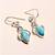 Natural larimar dangle earrings | 925 sterling silver handmade jewelry