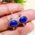 Blue lapis lazuli oxidized silver earrings | vintage style 925 sterling silver