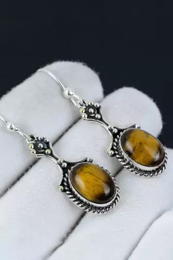 Tiger’s eye earrings | handcrafted 925 sterling silver