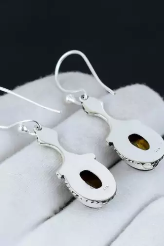 Tiger   s eye earrings | handcrafted 925 sterling silver