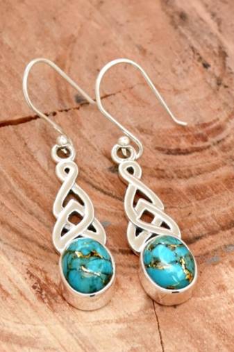 Turquoise earrings | 925 sterling silver handmade jewelry