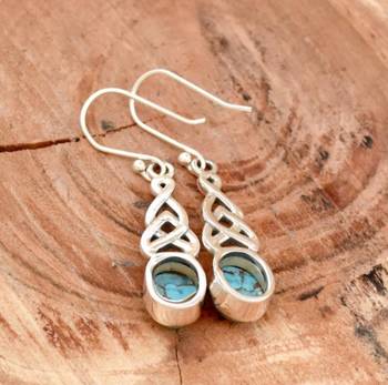 Turquoise earrings | 925 sterling silver handmade jewelry 2