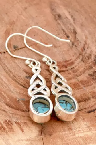 Turquoise earrings | 925 sterling silver handmade jewelry