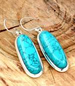 Turquoise gemstone earrings/ 925 silver gemstone earrings/ dangle