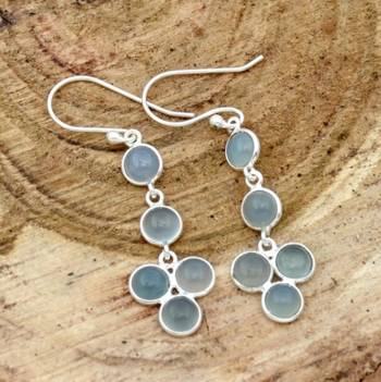 Five moonstone earrings | 925 sterling silver handmade dangle earrings 1