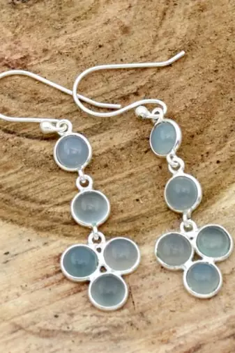 Five moonstone earrings | 925 sterling silver handmade dangle earrings