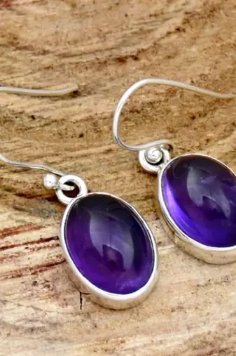Amethyst earrings | 925 sterling silver handmade dangle or stud earrings