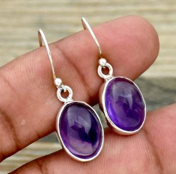 Amethyst earrings | 925 sterling silver handmade dangle or stud earrings 2