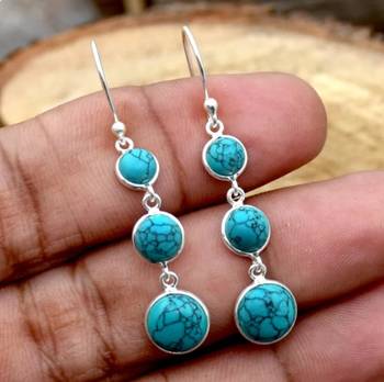 Three turquoise stone ring | 925 sterling silver handmade gemstone ring 1