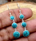 Three turquoise stone ring | 925 sterling silver handmade gemstone ring