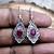Ruby earrings, drop & dangle earrings, 925 sterling silver