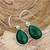 Handmade malachite drop earrings | 925 sterling silver gemstone jewelry