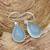 Blue chalcedony earrings | 925 sterling silver handmade