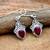 Red ruby earrings | handmade 925 sterling silver jewelry