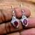 Red ruby earrings | handmade 925 sterling silver jewelry