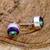 Genuine fire mystic topaz earrings | round diamond cut | 925 sterling silver