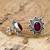 Red garnet earrings | 925 sterling silver handmade dangle earrings