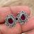 Red garnet earrings | 925 sterling silver handmade dangle earrings