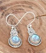 Rainbow moonstone earrings | 925 sterling silver handmade dangle