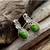 Green turquoise earrings | 925 sterling silver handmade dangle
