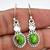Green turquoise earrings | 925 sterling silver handmade dangle