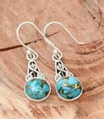 Turquoise drop hook earrings | 925 sterling silver handmade