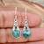 Turquoise drop hook earrings | 925 sterling silver handmade