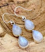 Two moonstone earrings | 925 sterling silver handmade