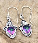 Mystic topaz earrings, mystic topaz silver earrings, mystic topaz