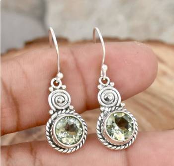 Smoky quartz earrings | 925 sterling silver handmade dangle earrings 1