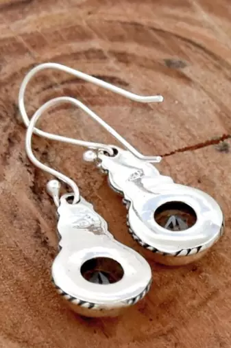 Smoky quartz earrings | 925 sterling silver handmade dangle earrings