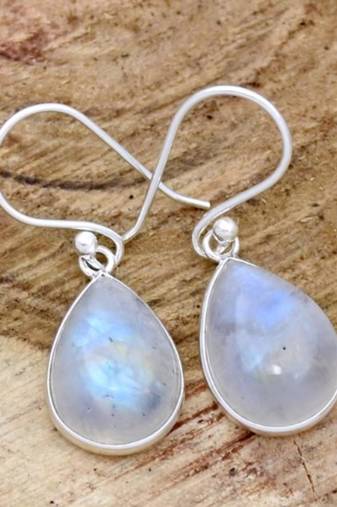 Rainbow moonstoneearrings | 925 sterling silver handmade earrings