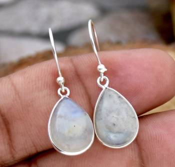 Rainbow moonstoneearrings | 925 sterling silver handmade earrings 2
