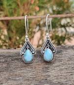 Larimar earrings | 925 sterling silver handmade dangle earrings
