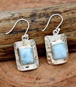 Larimar gemstone earrings | 925 sterling silver jewelry