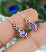 Amethyst earrings | 925 sterling silver dangle earrings | february birthstone
