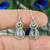 Peridot & moonstone earrings | 925 sterling silver dangle earrings
