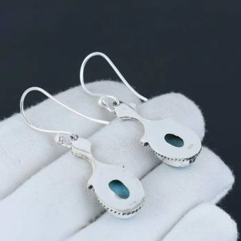 Larimar earring 925 sterling silver earrings real gemstone jewelry 3