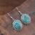 Turquoise hook earrings | 925 sterling silver dangle earrings