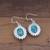 Turquoise hook earrings | 925 sterling silver dangle earrings