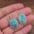 Turquoise hook earrings | 925 sterling silver dangle earrings