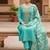 sea green chanderi butti dress material for women