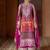 pink zari embroidered faux georgette kurta set with dupatta