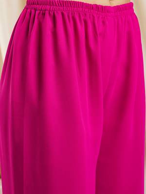 pink zari embroidered faux georgette kurta set with dupatta 4