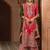 pink and mehendi faux georgette zari embroidered kurta set with dupatta