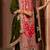 pink and mehendi faux georgette zari embroidered kurta set with dupatta