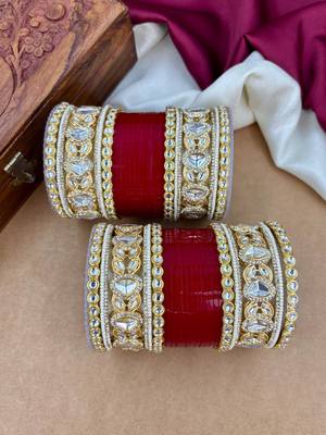 elegant punjabi bridal chuda with stunning kundan work 2
