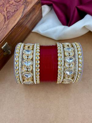elegant punjabi bridal chuda with stunning kundan work 4
